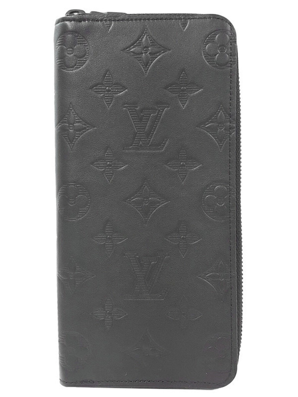Louis Vuitton Monogram Shadow Black Zippy Wallet Vertical Round Zipper Long
